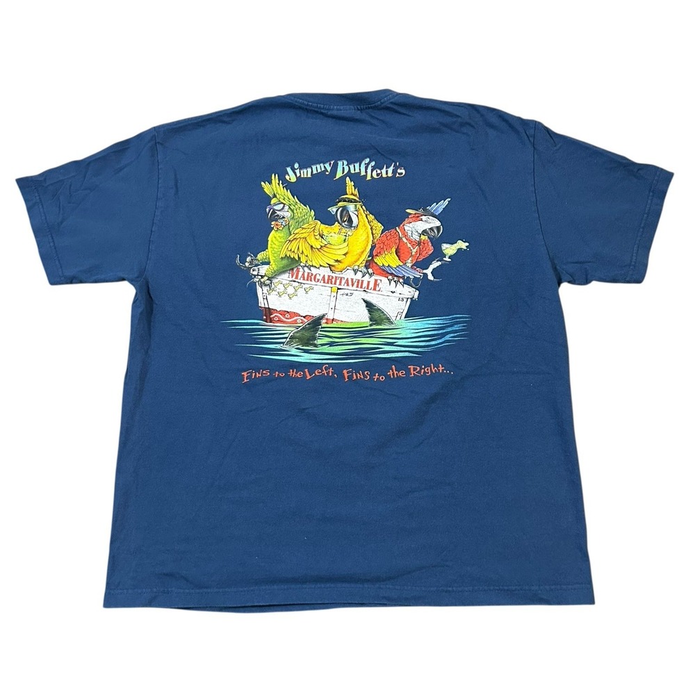 Jimmy Buffetts Margaritaville Las Vegas T-Shirt Adult XL Nevada Phins Up Blue - Picture 2 of 8